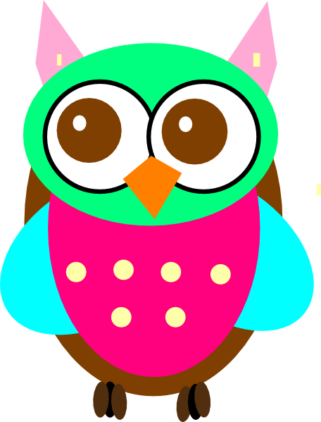 Colorful Baby Owl Chick Clip Art At Clker - Clip Art Colorful Owl (456x599)