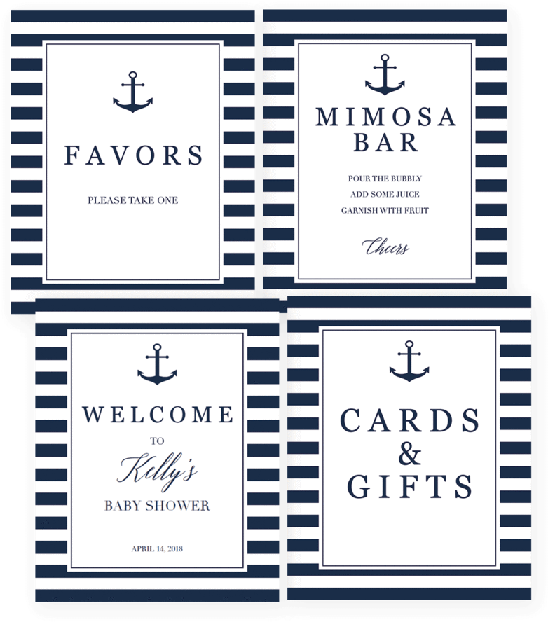 Nautical Boy Baby Shower Sign Package Printable By - Baby Shower (819x1024)