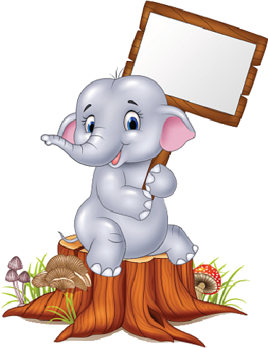 Baby Blue Elephant Holding Poster - Cute Baby Elephant Holding Sign (500x500)