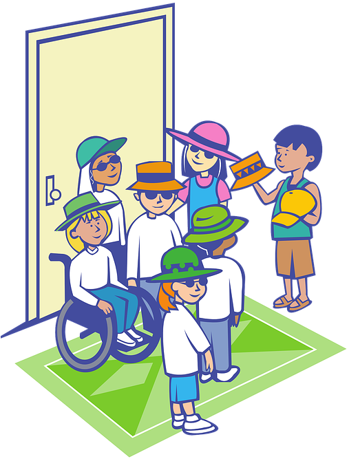 Kids In Hats Clipart (900x1280)
