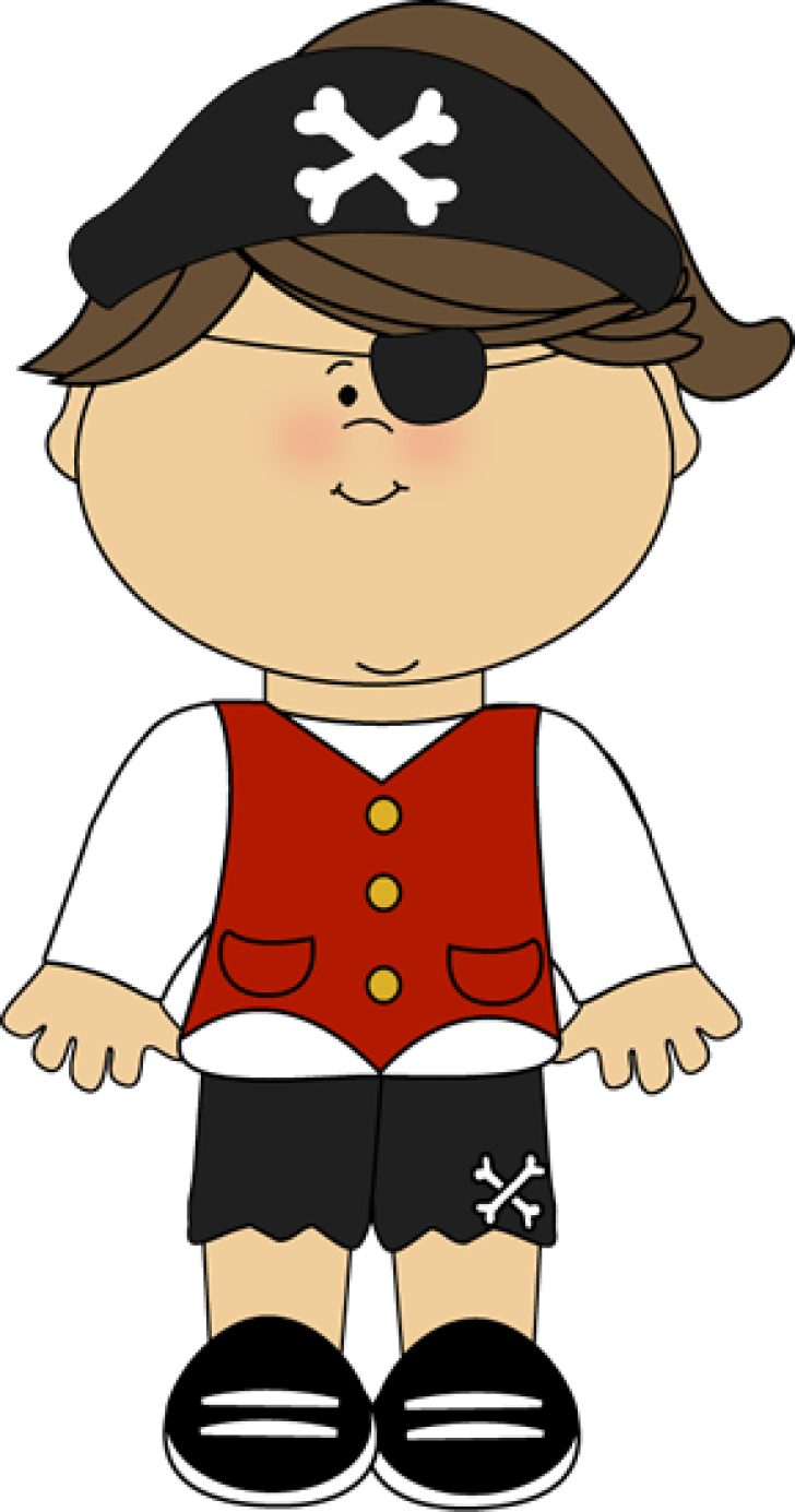 Kid Girl Pirate - Pirate Boy And Girl Clipart (728x1385)