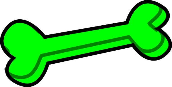 Dog Bone Green Clip Art - Green Dog Bone Cartoon (600x306)
