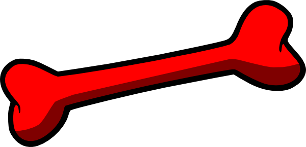 Red Dog Bone Clip Art - Red Dog Bone Clipart (600x290)