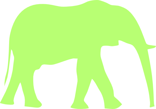 Grelephant Clip Art At Clker - Elephant Green Clipart (600x420)