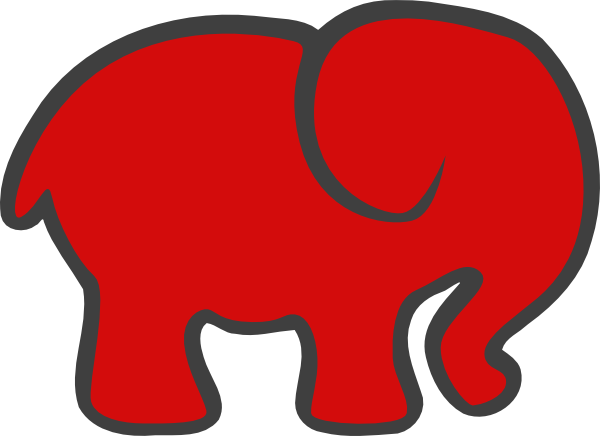 Red Gray Elephant Clip Art Vector Clip Art Online 44vivo - Delta Sigma Theta Elephant (600x436)