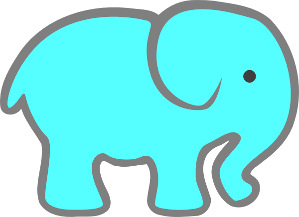 Elephant Clip Art At Clker - Turquoise Elephant Clip Art (600x436)