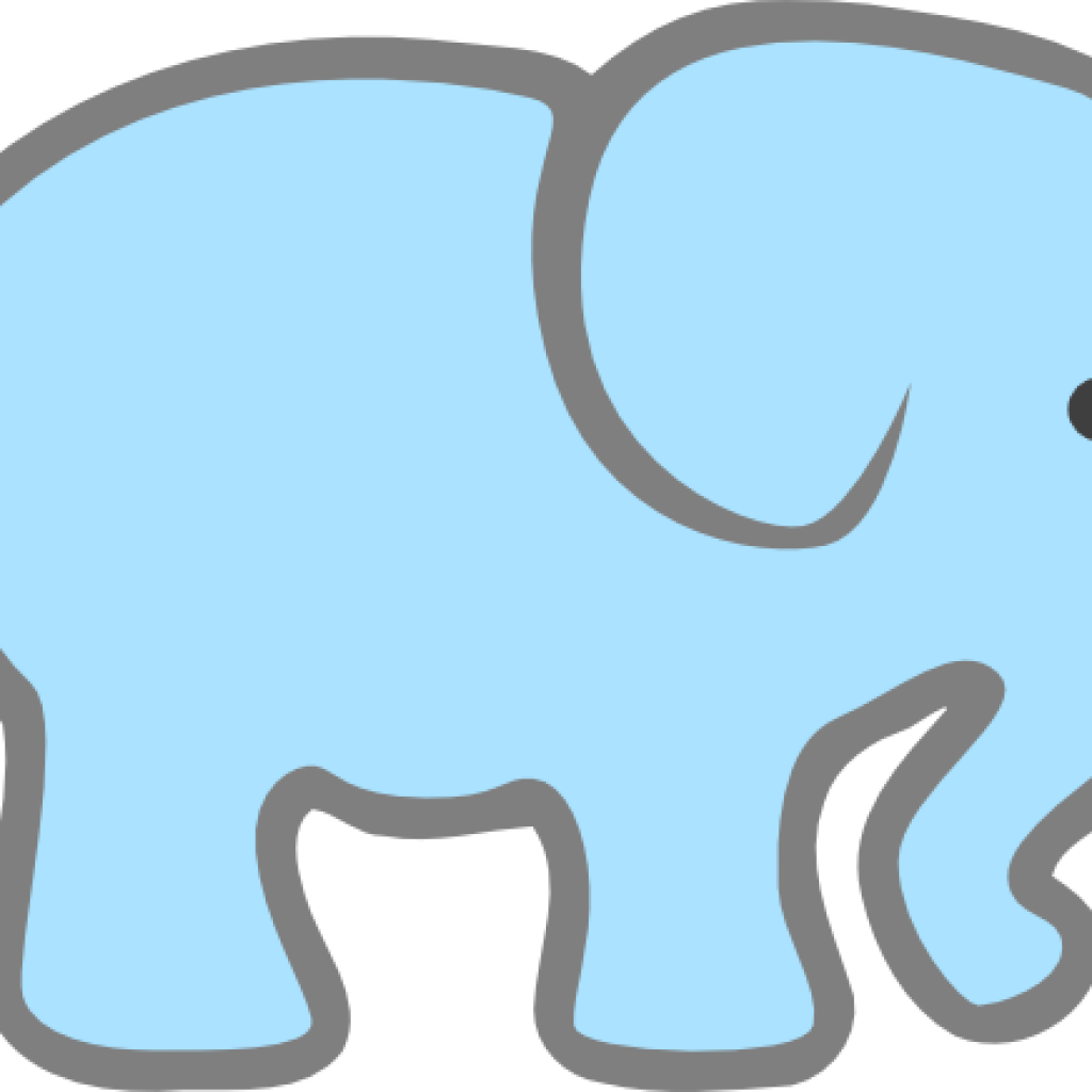 Baby Elephant Clipart Lt Blue Ba Elephant Clip Art - Pink Elephant Cut Out (1024x1024)