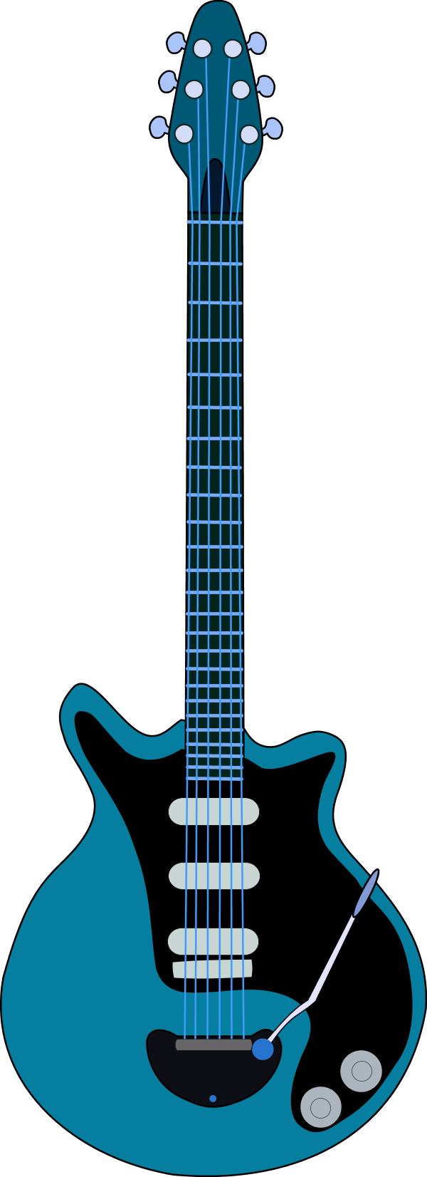 Electric Guitar Clipart - Brian May Red Special (600x1652)
