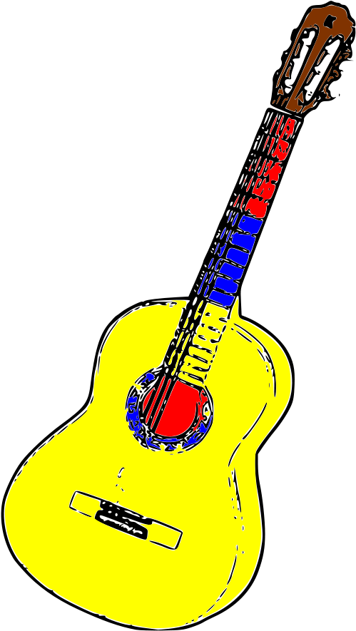 Wooden Guitar Clipart, Vector Clip Art Online, Royalty - Colombia Clip Art (636x900)