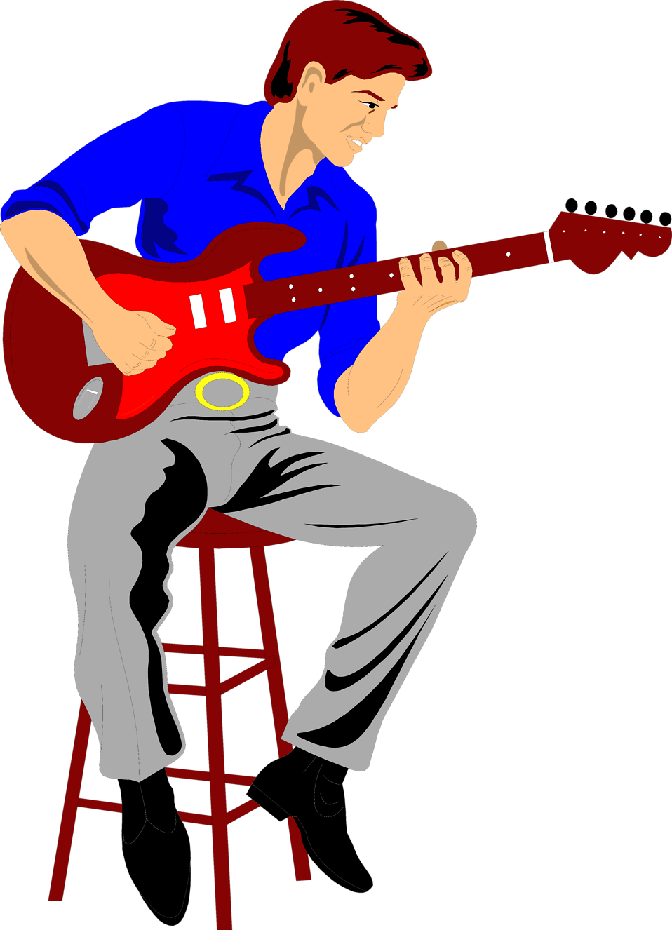 Playing Guitar Clipart - Man Playing Guitar Clipart (958x1326)