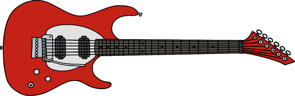Over 200 Hours Music - Red Electric Guitar Clipart (1005x327)