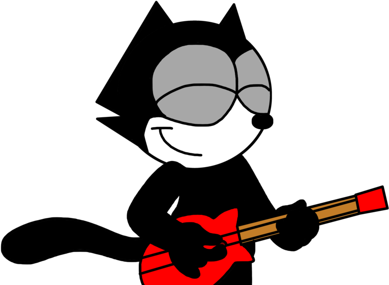 Felix Playing A Guitar - Felix The Cat (1024x642)