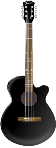 Guitarrra Acustica Png Images - Yamaha Apx 600 Black (424x600)