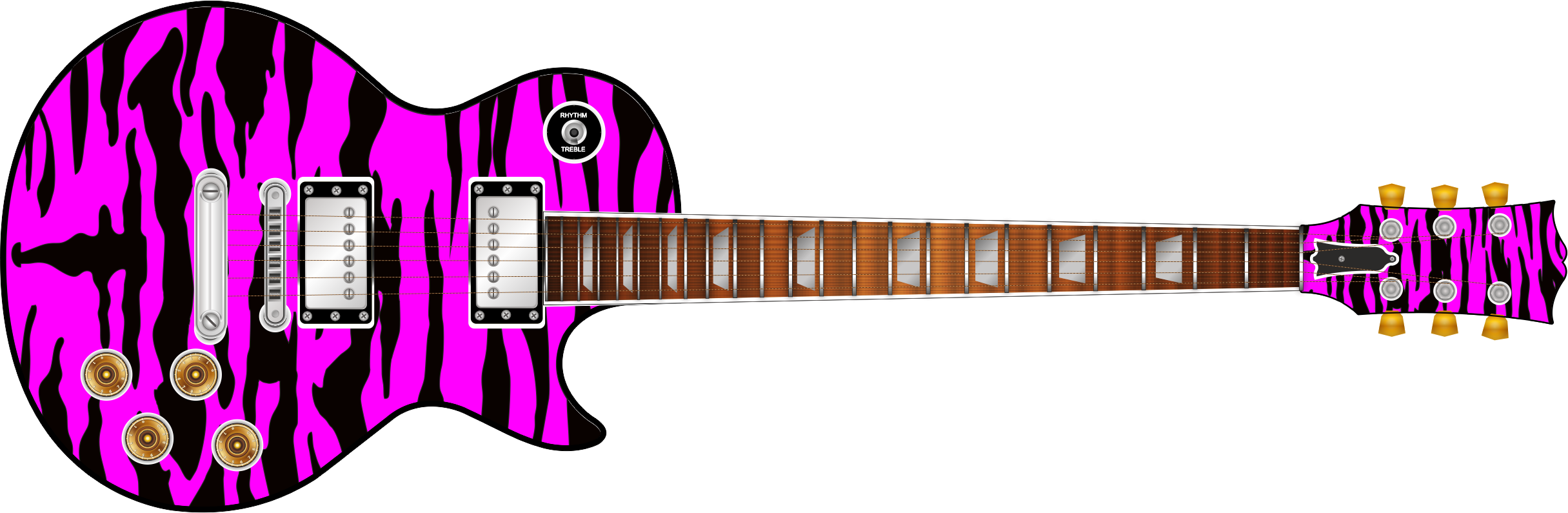 Pink Tiger Guitar Wrap Skin - Tiger (2431x795)
