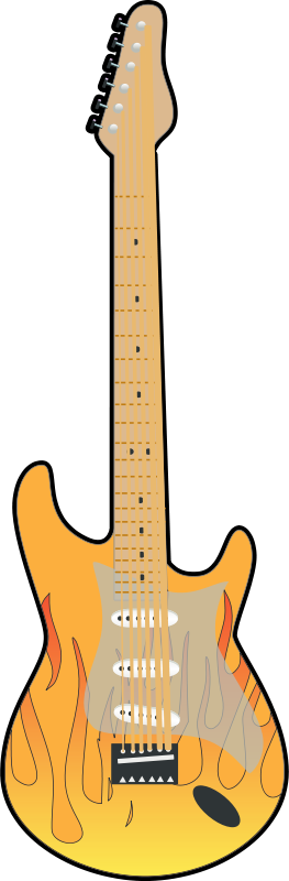Guitar Clip Art - Elektro Gitar Çizimi (263x800)