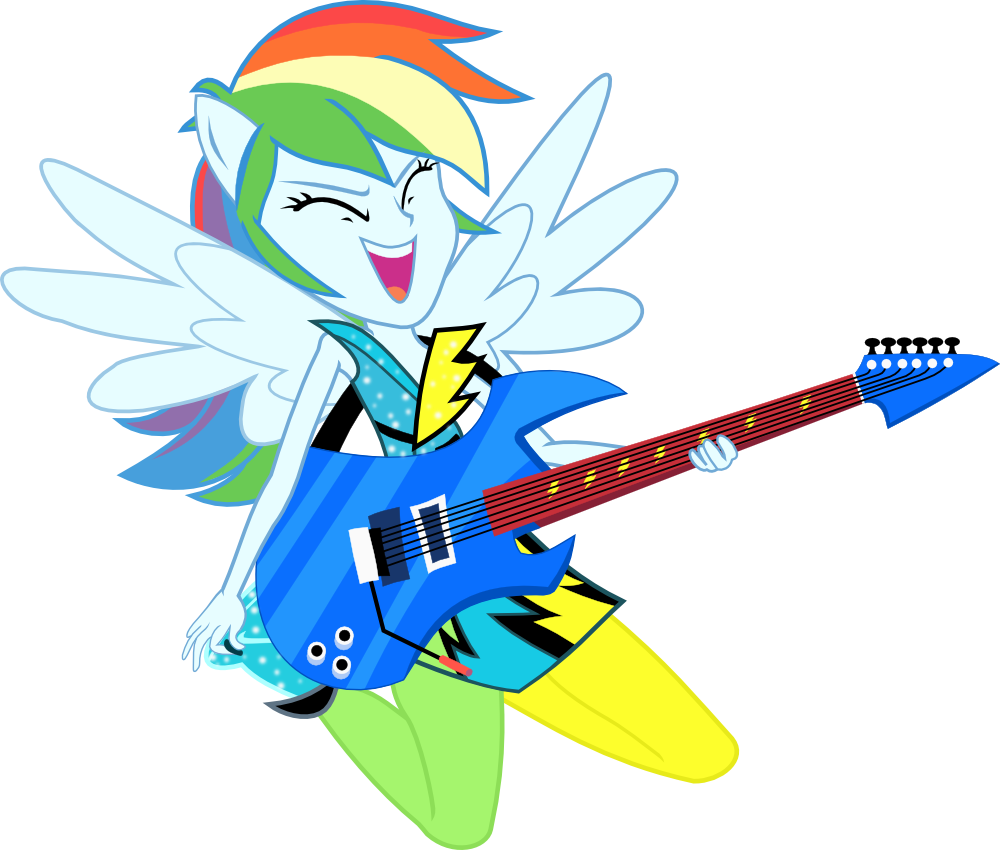 Seahawk270, Electric Guitar, Equestria Girls, Guitar, - Mlp Eg Rainbow Dash Rainbow Rocks (1000x850)