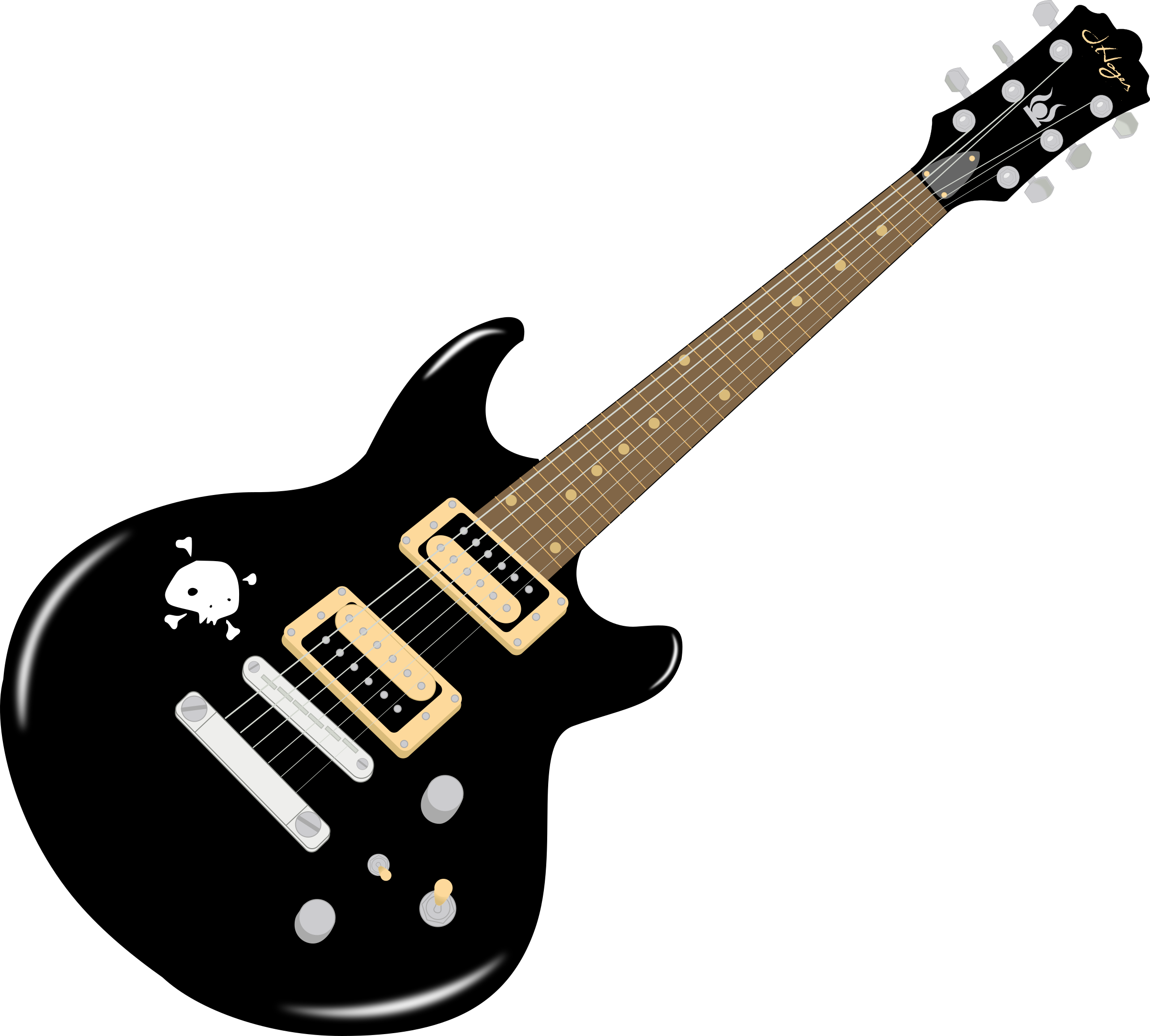 Clip Art Of Guitar Picture Medium Size - Rock Guitar Clip Art (2400x2162)