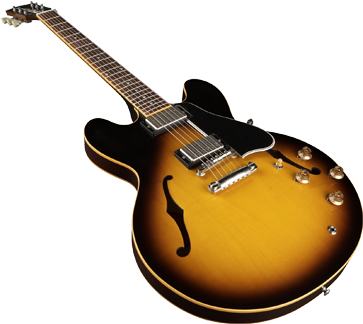 Guitar - Gibson Es-335 Dot Figured Bourbon Burst Electric Guitar (370x343)