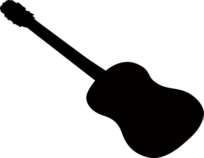 Acoustic Guitar White Black - String Instrument (650x505)