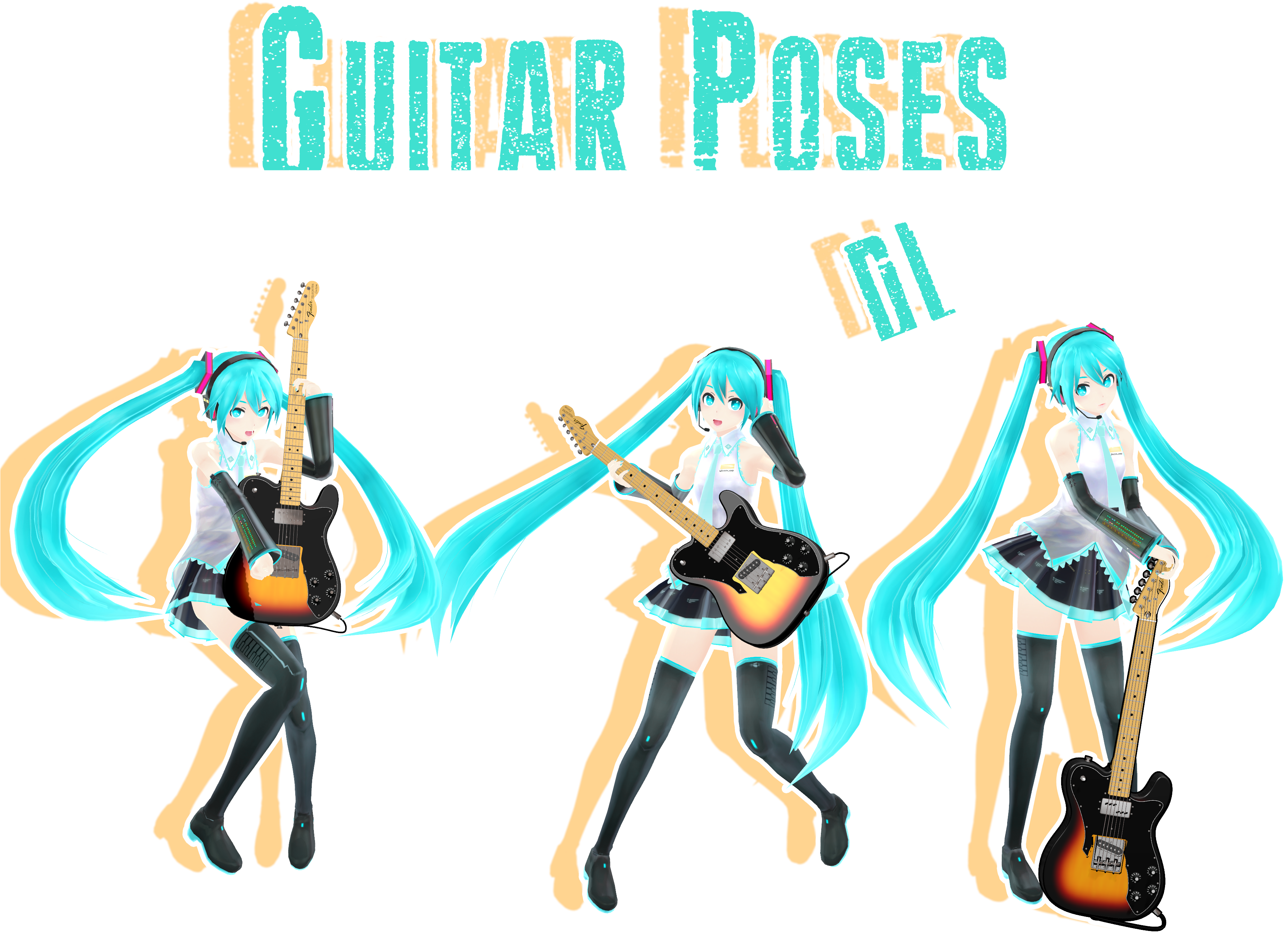 Guitar Poses[by Mmdmikuxlen] By Mmdmikuxlen - Guitar Poses[by Mmdmikuxlen] By Mmdmikuxlen (3645x2622)