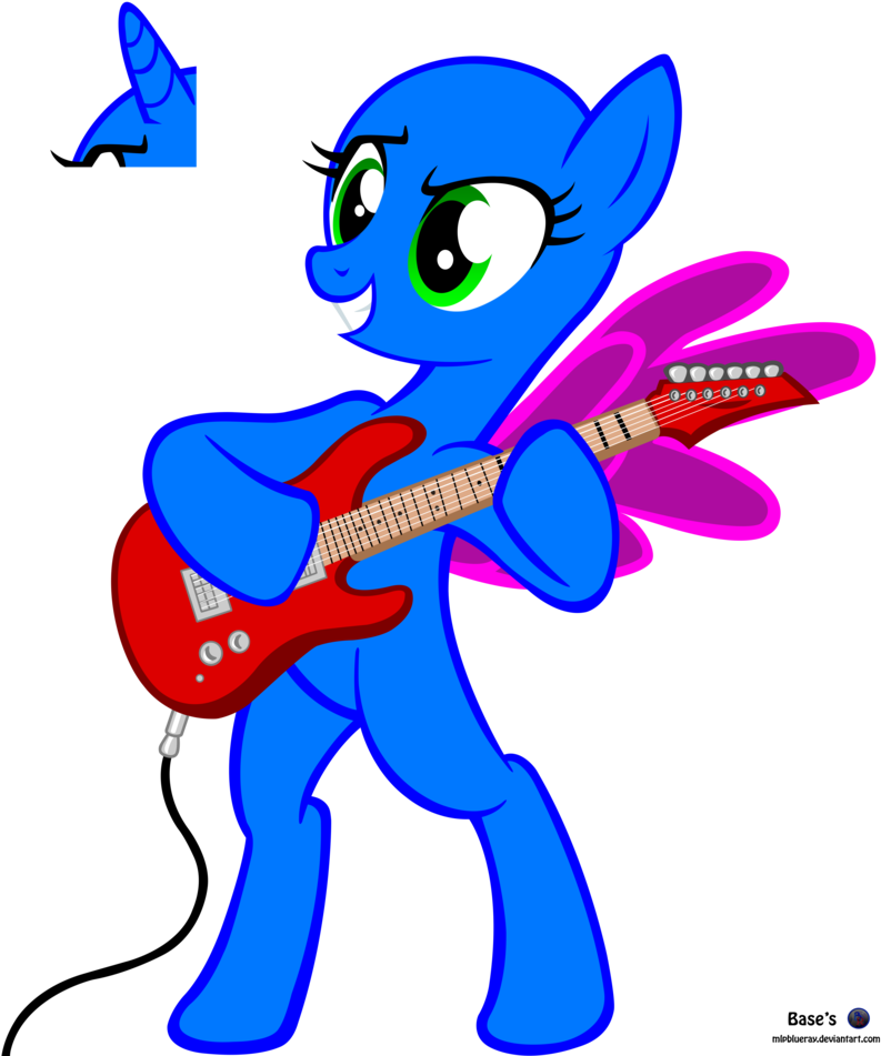 Mlp Vector Base - Mlp Pony Playing Guitar Base (826x968)