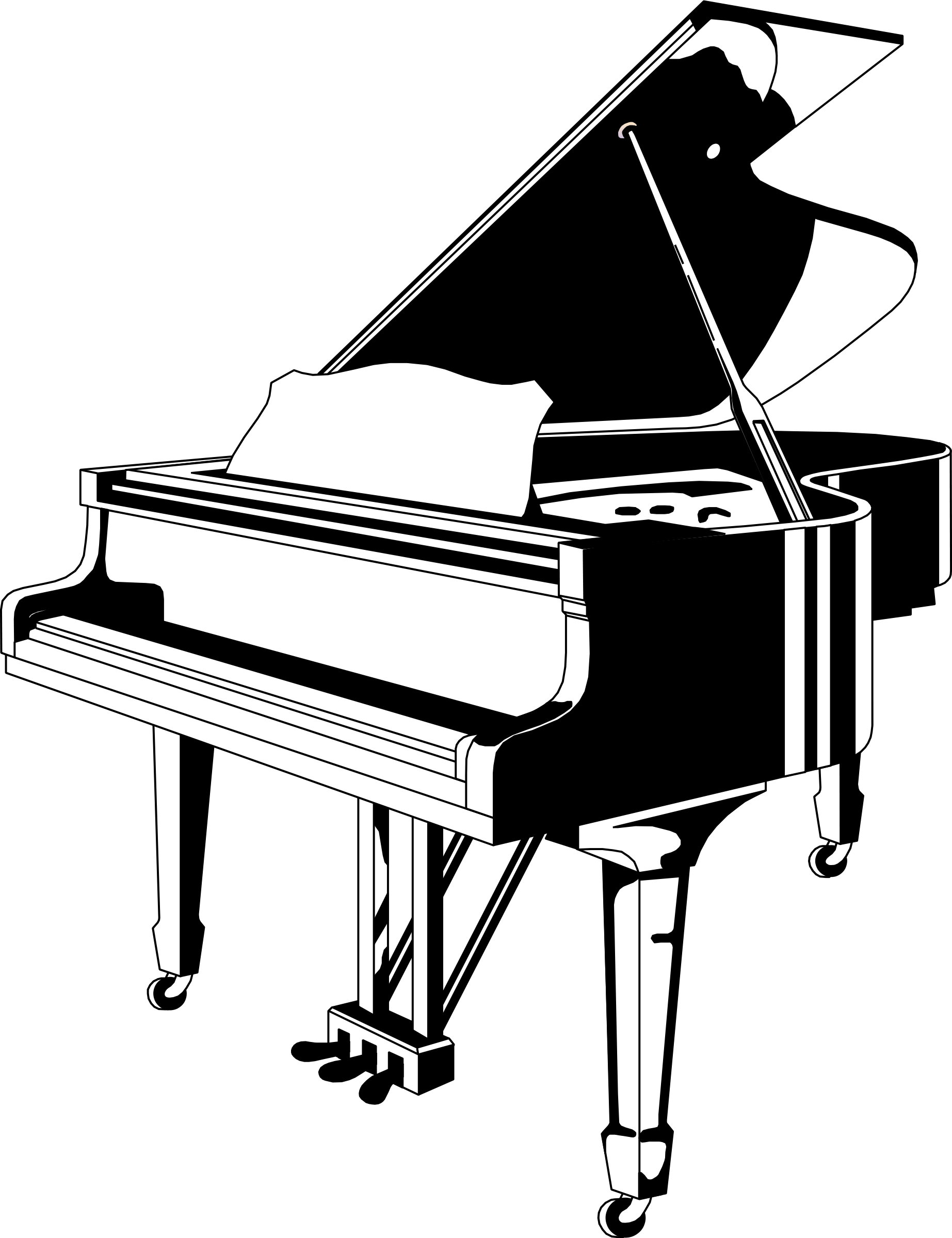 Piano Clip Art Pictures Free Clipart Images - Piano Black And White (1845x2400)