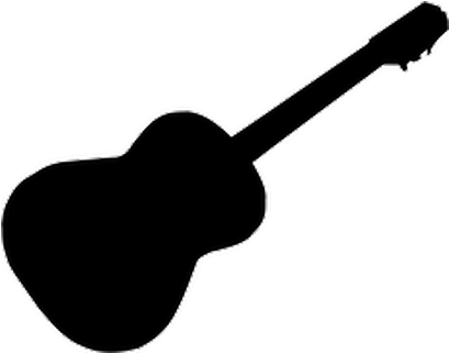 Guitar Stickers Messages Sticker-5 - Silueta De Una Guitarra (408x408)