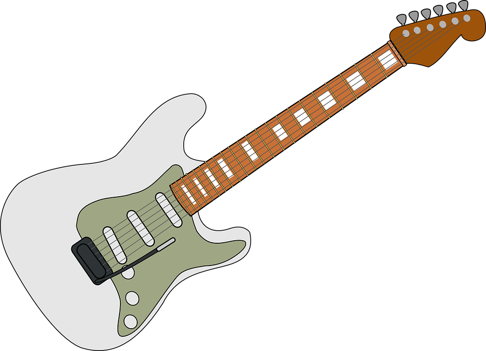 White Fender Strat Clip Art - Fender Stratocaster Drawing (960x694)