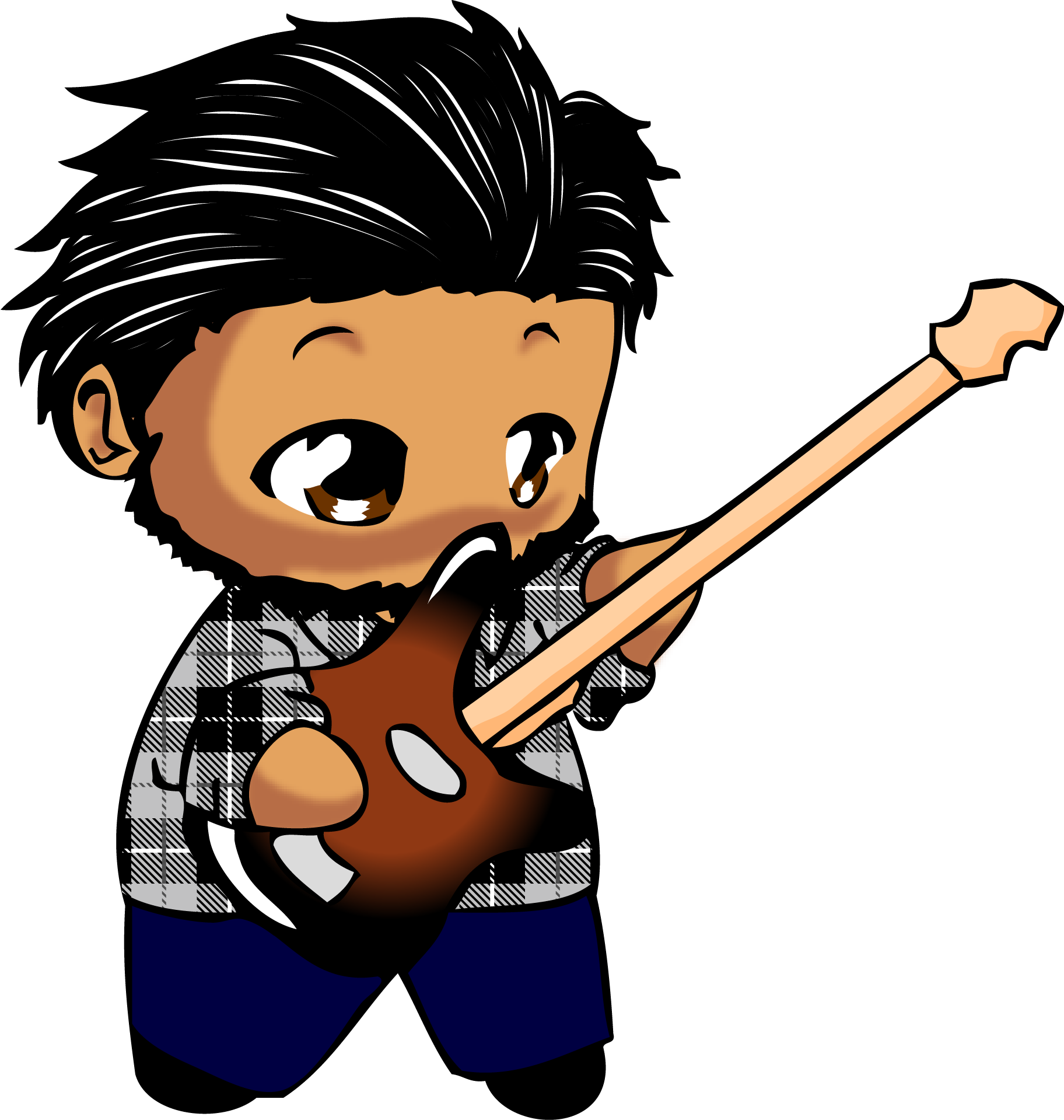 Chibi Guitar Player By Kasuto-productions - Guitarist (1824x1919)