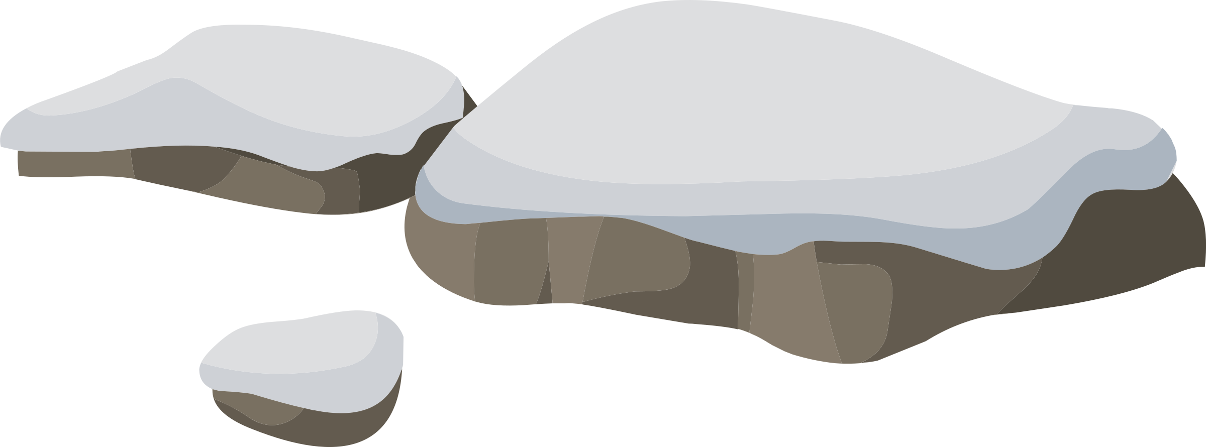 Clipart - Snowy Rock Clipart (2400x890)