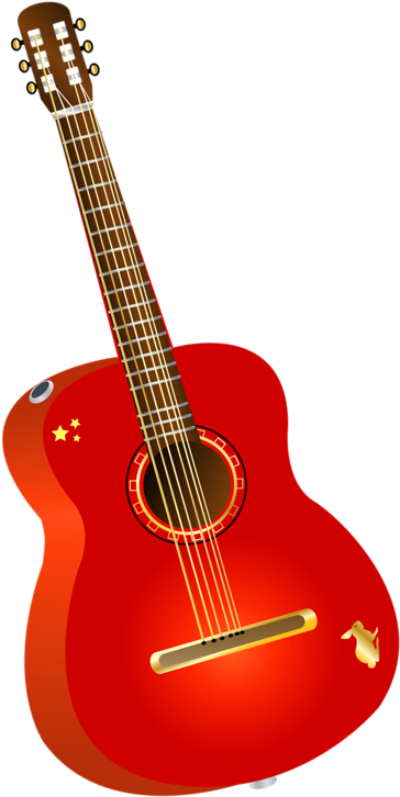 Music Clipartacoustic Guitarmusical - Red Guitar Clipart (470x800)