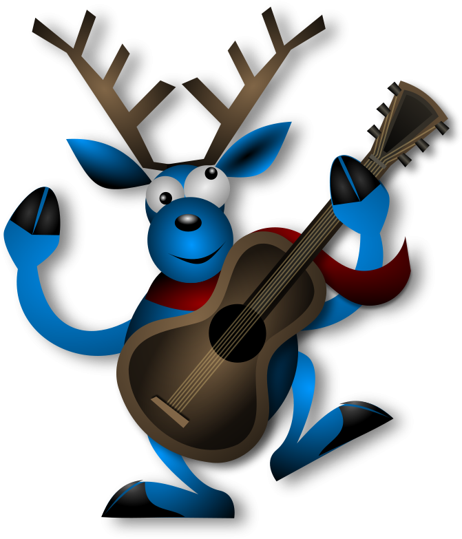 Guitar Free Dancing Reindeer 1 - Reno Bailando Png (687x800)