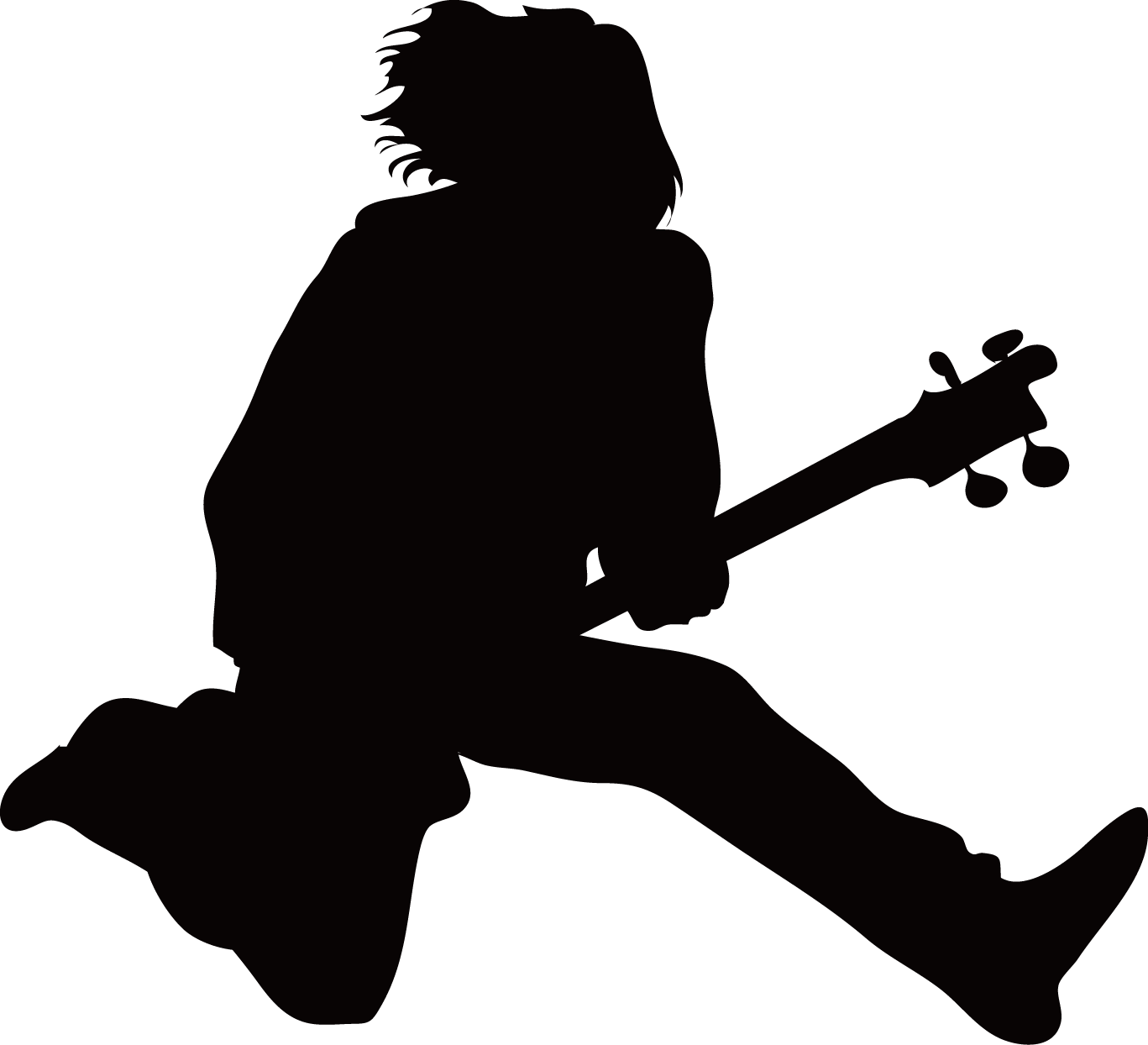Musician Silhouette - Play Guitar - Siluetas De Jovenes Saltando Png (1367x1244)