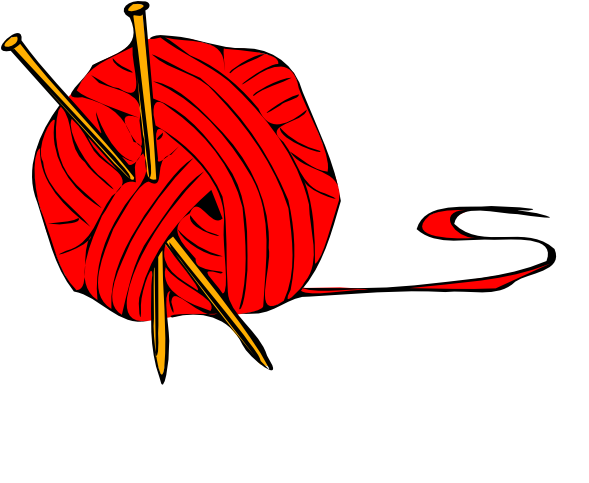 Red Ball Yarn Clip Art At Clker - 3drose Llc 8 X 8 X 0.25 Inches Id Rather Be Knitting (600x590)