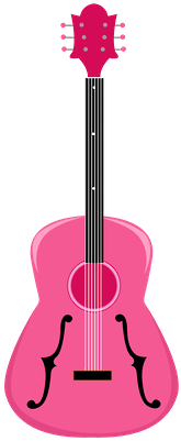 Cowboy E Cowgirl - Guitar Pink Clipart (286x429)