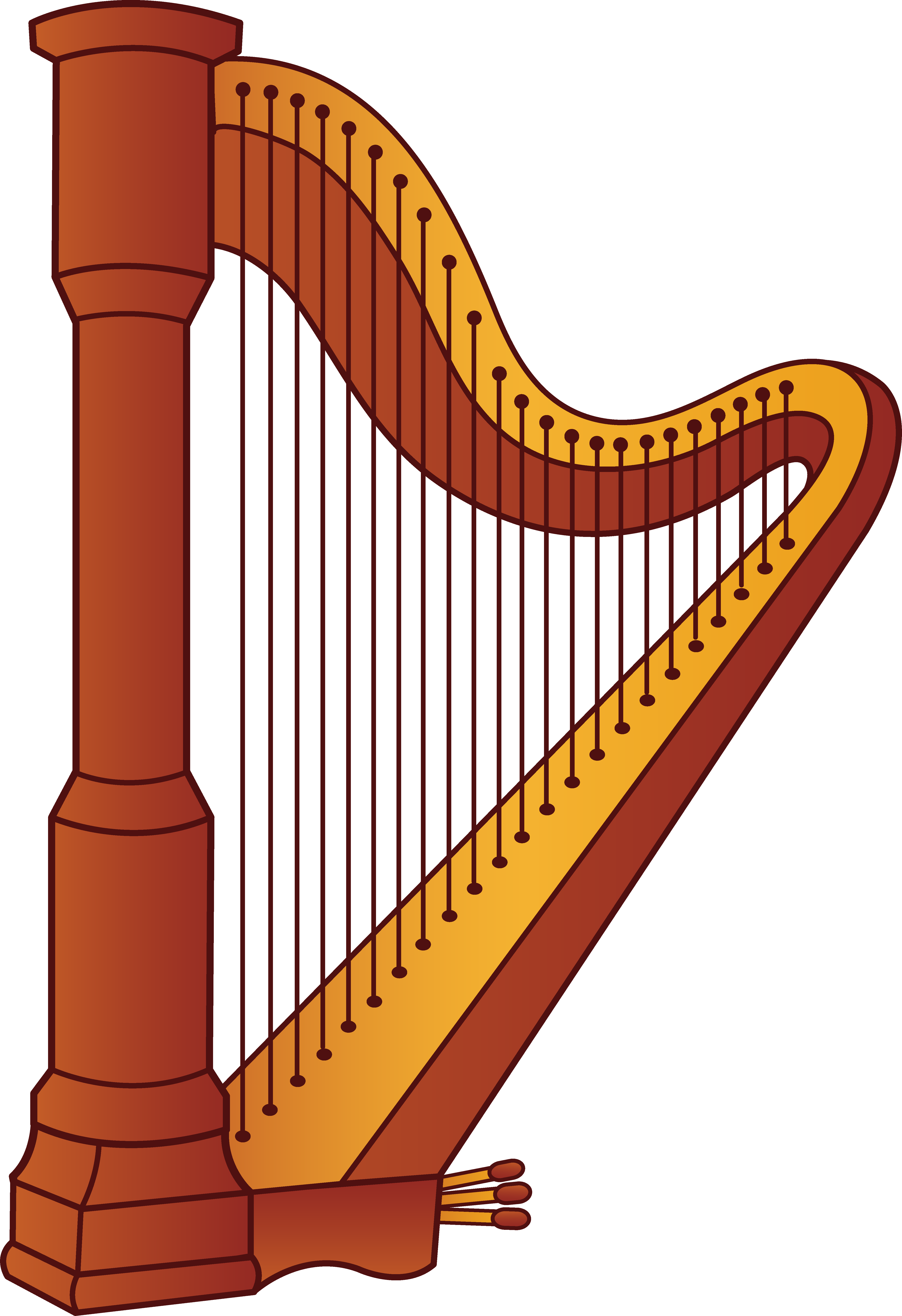 Harp Musical Instrument Clipart - Harp Clipart (4805x7010)