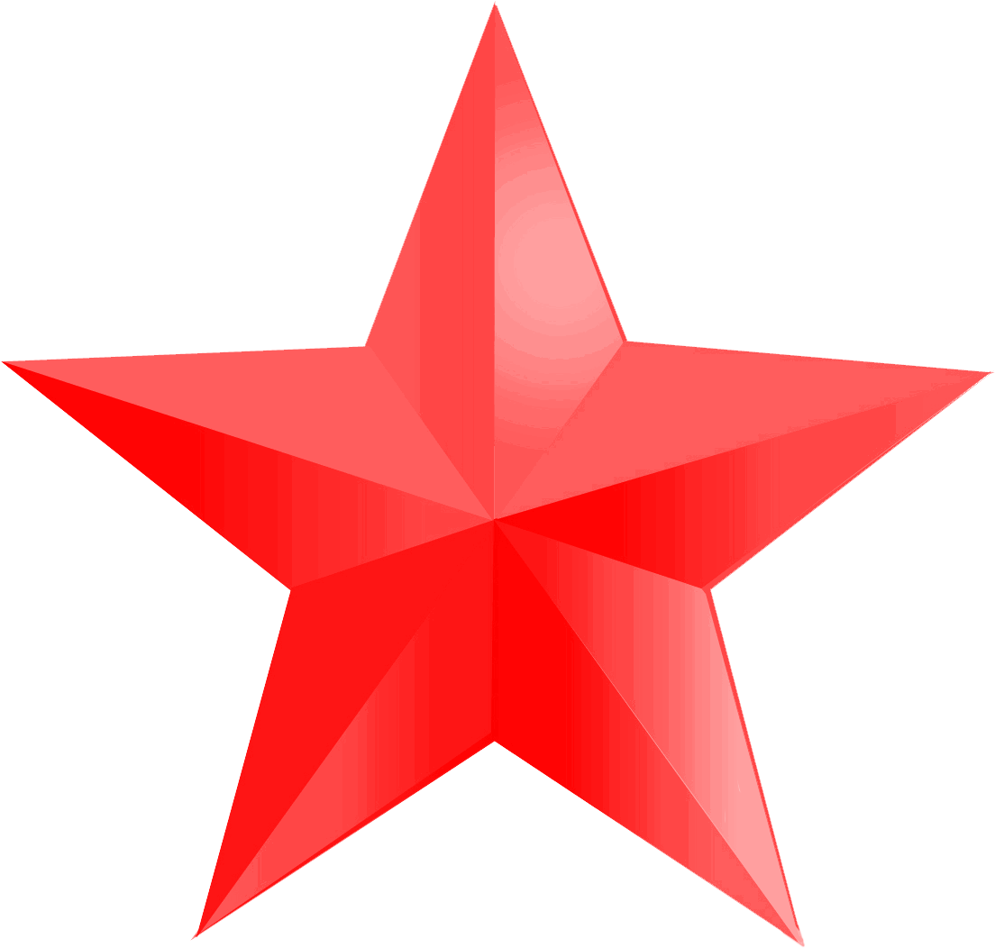 Red Star Png - 4 Inch Star Template (1119x1056)
