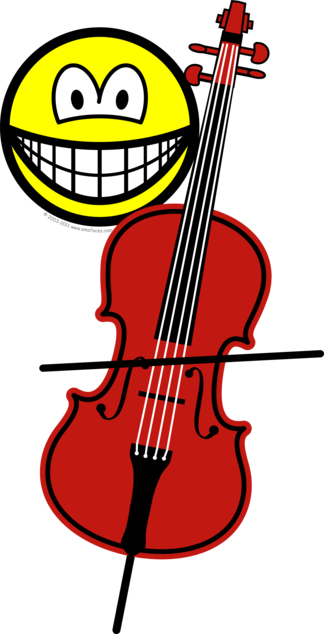 Cello Playing Smile - Orchestra Emoji (324x634)