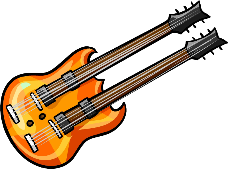 Club Penguin Wiki - Double Neck Guitar Clipart (835x593)
