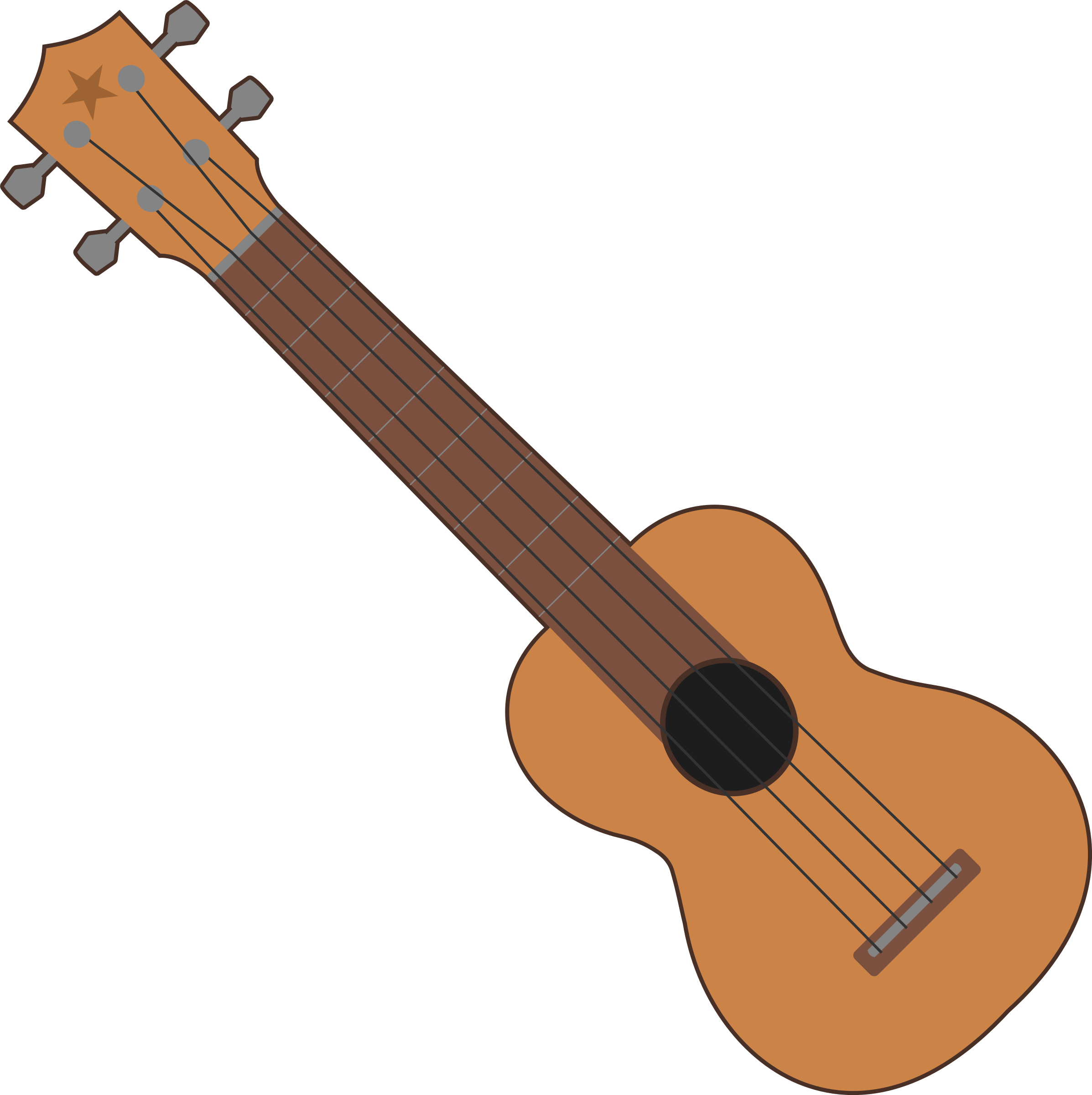 28 Collection Of Ukulele Clipart Transparent - Simple Ukulele (2394x2400)
