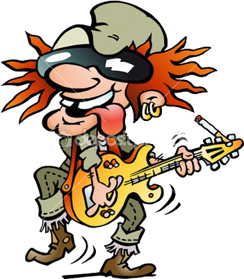 Cartoon Guitarist Drawing - Cartoon Guitarist Drawing (500x500)