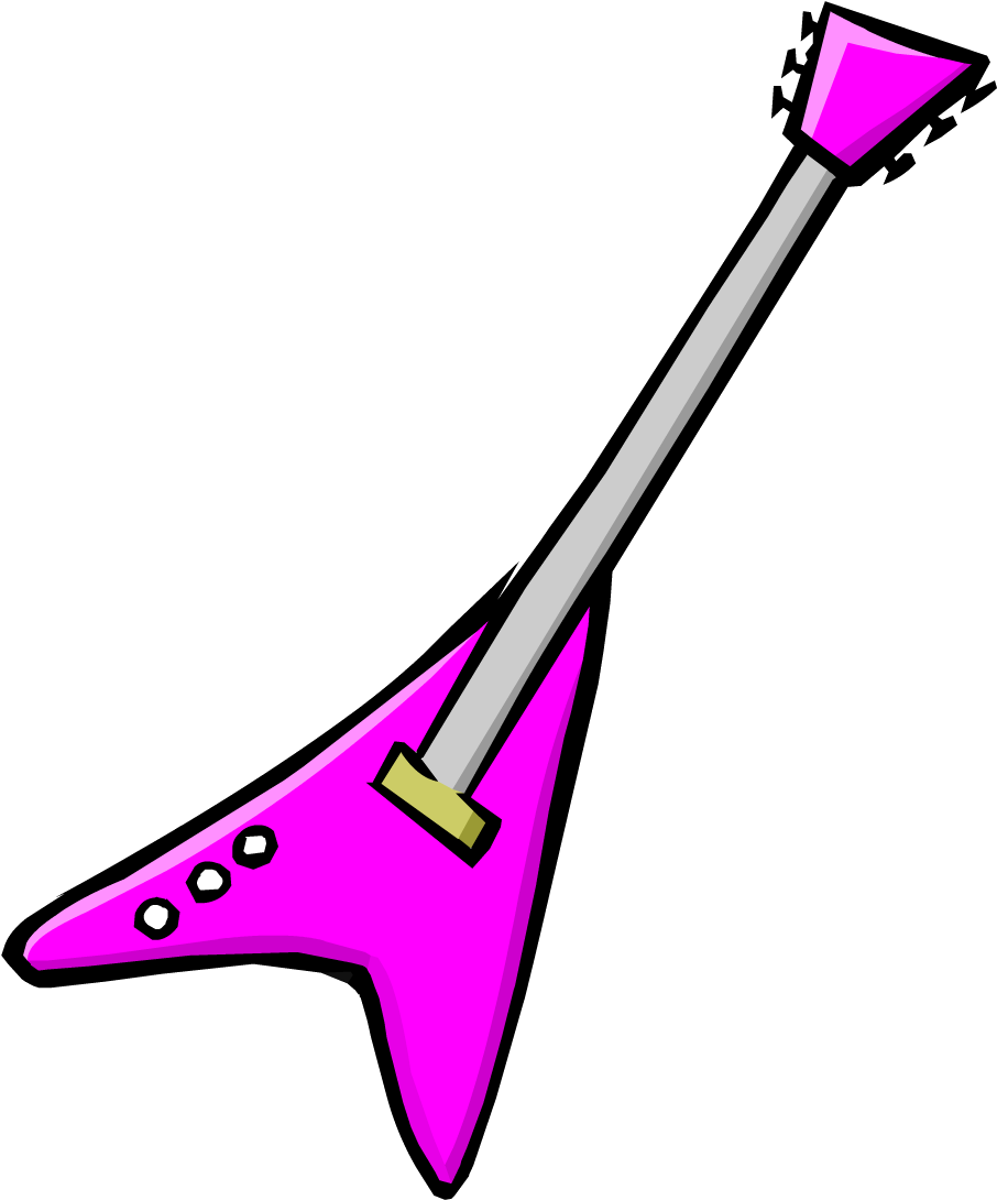 Pink Electric Guitar Clipart - Club Penguin Electric Guitar (1089x1089)