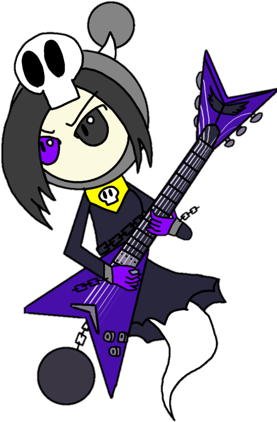 Ghost Bomber And Her Electric Guitar By Monserratcrazy5 - Electric Guitar (600x883)