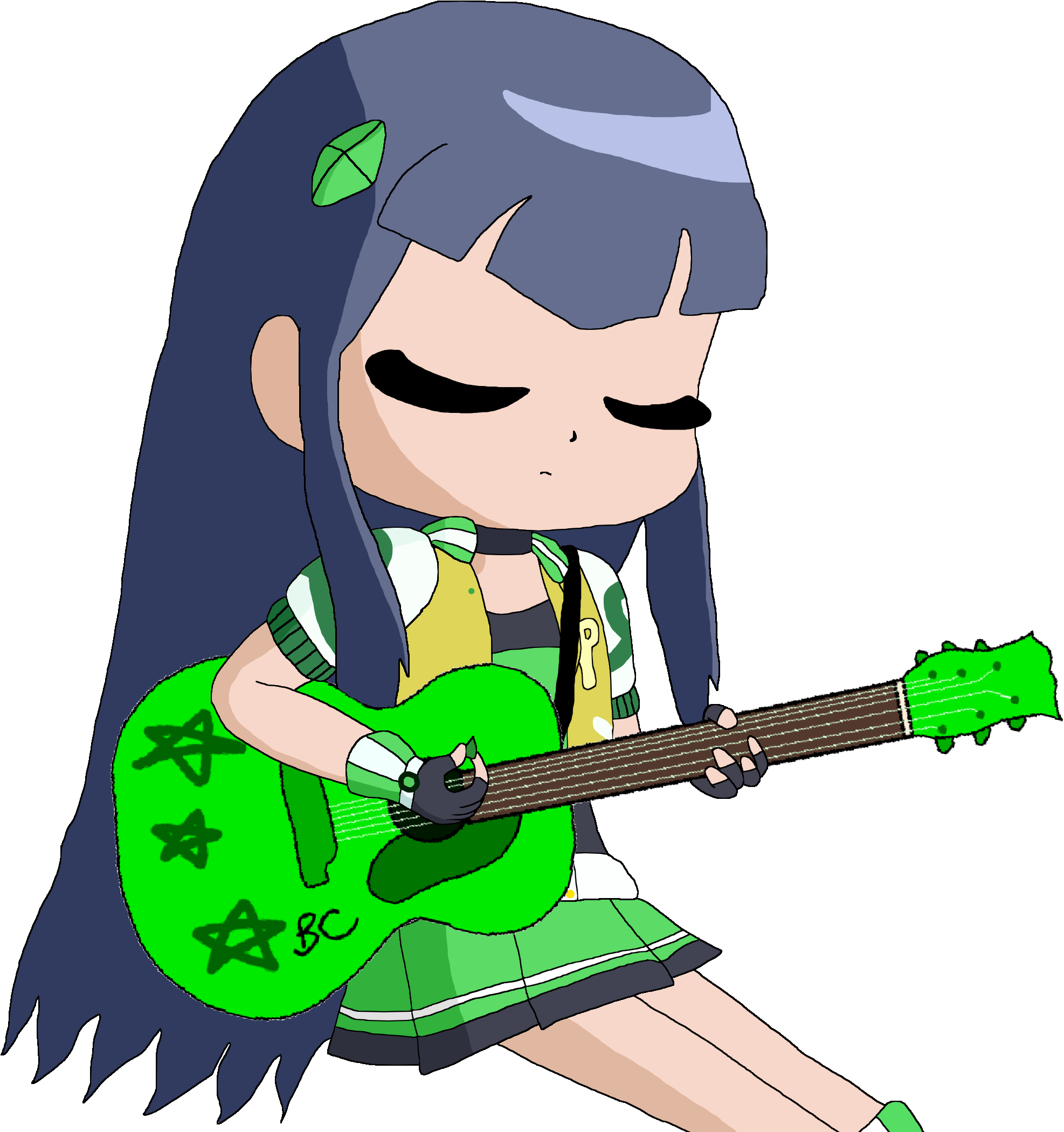 Beautiful Kaoru And Her Guitar Png By Diamondthevocalo - Cartoon (3094x2330)