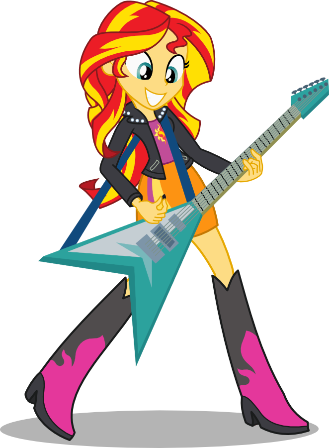 I Also Play Guitar By Seahawk270 - Equestria Girls And Sunset Shimer (662x900)