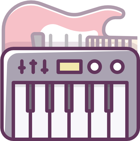 Gitarre, Klavier, Musik, Musikalische Symbol - Guitarra Y Piano Png (512x512)