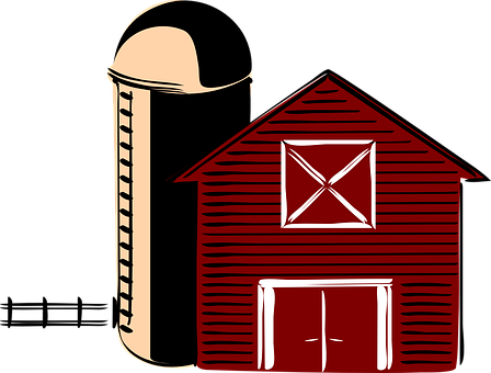 Barn Traditional Silo America Countryside - Farm Clip Art (448x340)