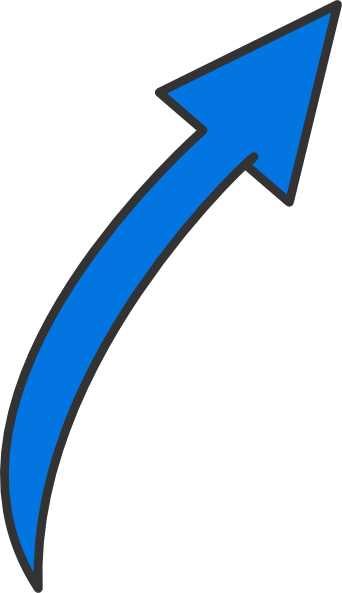 Clipart Arrow Blue - Long Curved Arrow Clipart (342x593)