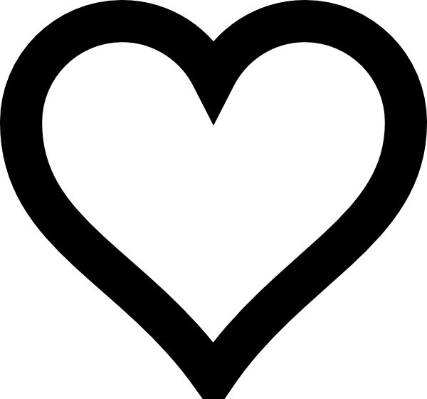 Heart Silhouette Cliparts - Dil Image Black & White (600x560)
