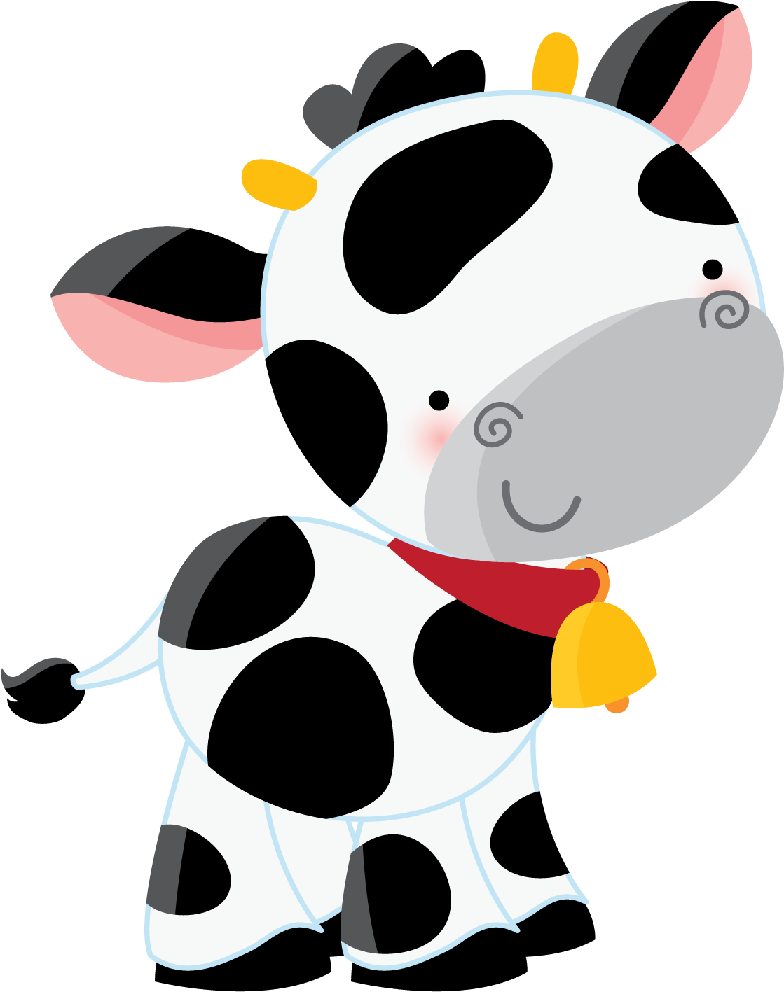 Say Hello Cow Clipartclipart Babyclipart Imagespaper - Farm Animals Paper Cupcake Picks 24pcs (1225x1583)